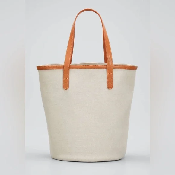Mansur Gavriel Mini Italian Canvas Circle Bucket Bag